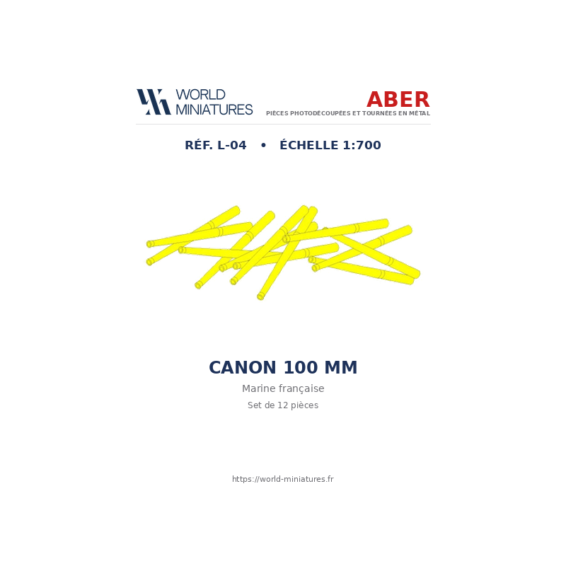 Aber S 1:700 L-004 – Canons 100 mm Marine française