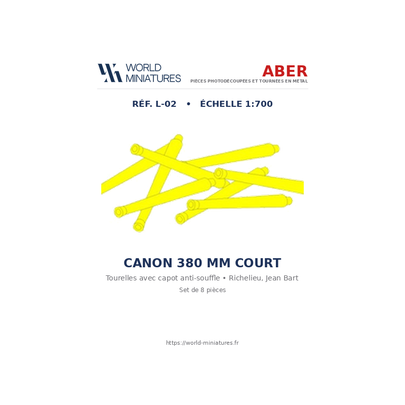 Aber S 1:700 L-002 – Canons 380 mm (courts) Richelieu / Jean Bart