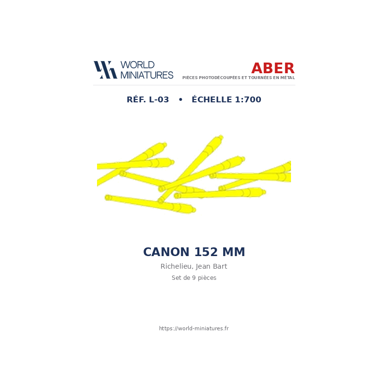 Aber S 1:700 L-003 – Canons 152 mm Richelieu / Jean Bart