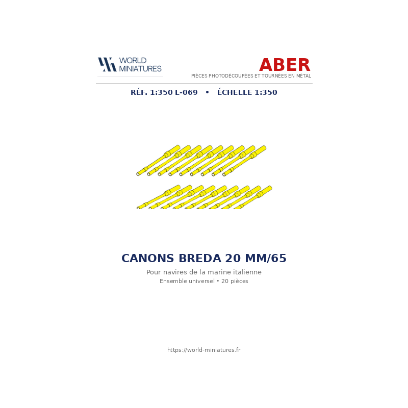 Aber S 1:350 L-069 – Canons Breda 20 mm/65 pour navires italiens