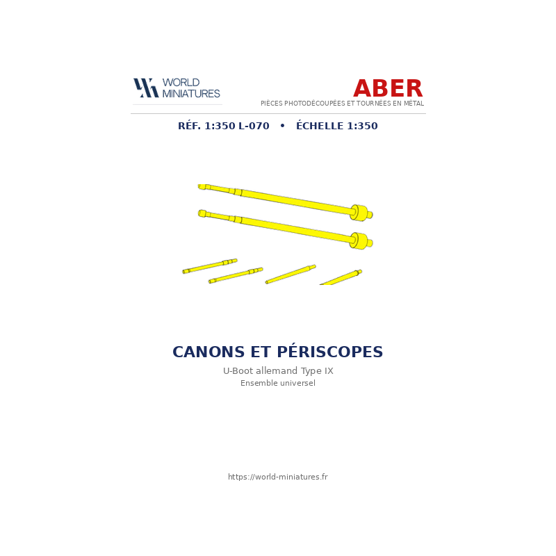 Aber S 1:350 L-070 – Canons et périscopes pour U-Boot allemand
