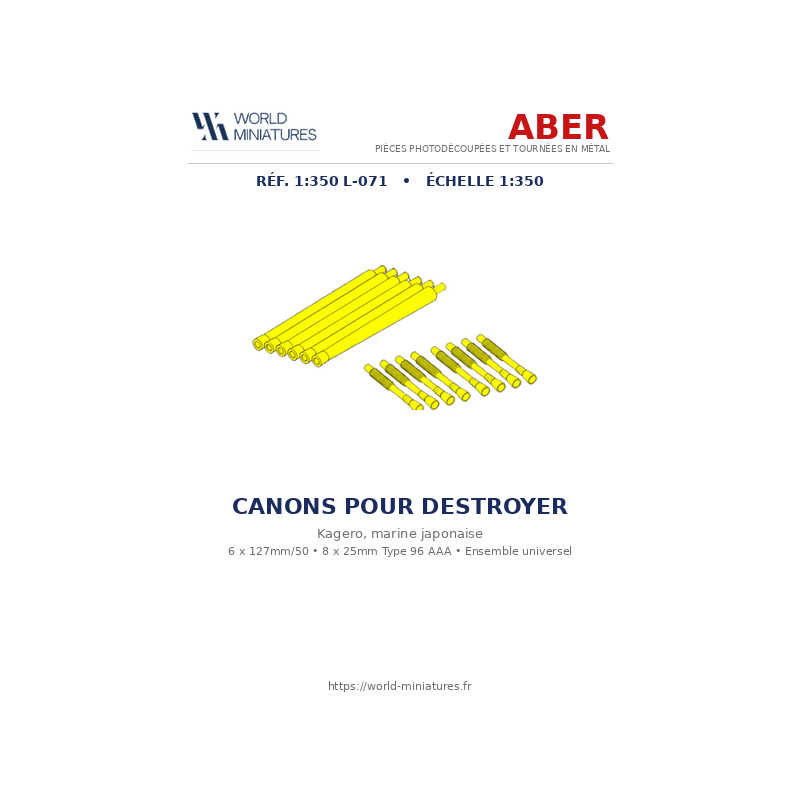 Aber S 1:350 L-071 – Canons pour destroyer japonais