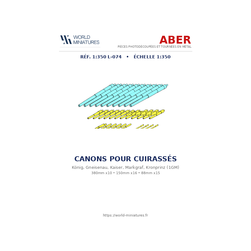 Aber S 1:350 L-074 – Canons pour cuirassés allemands de la Première Guerre mondiale