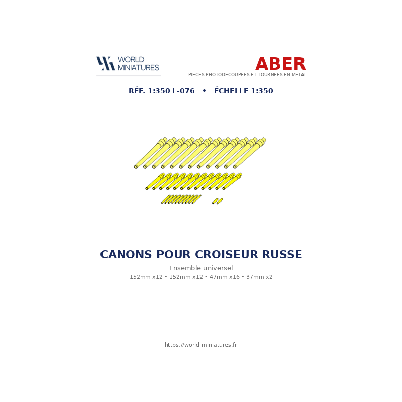 Aber S 1:350 L-076 — Set de canons pour croiseur russe Varyag (1899)