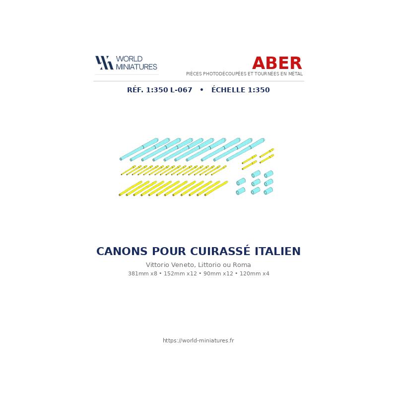 Aber S 1:350 L-067 – Canons pour cuirassé italien