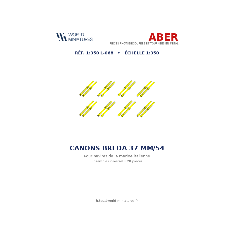Aber S 1:350 L-068 – Canons Breda 37 mm/54 pour navires italiens