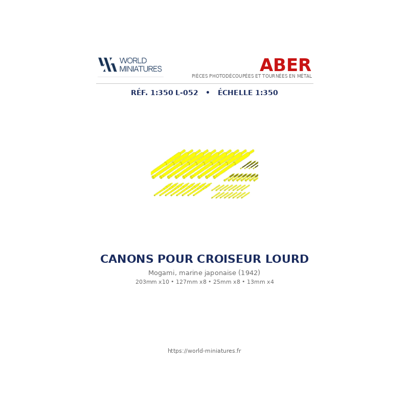 Aber S 1:350 L-052 – Canons pour croiseur lourd japonais Mogami (1942)