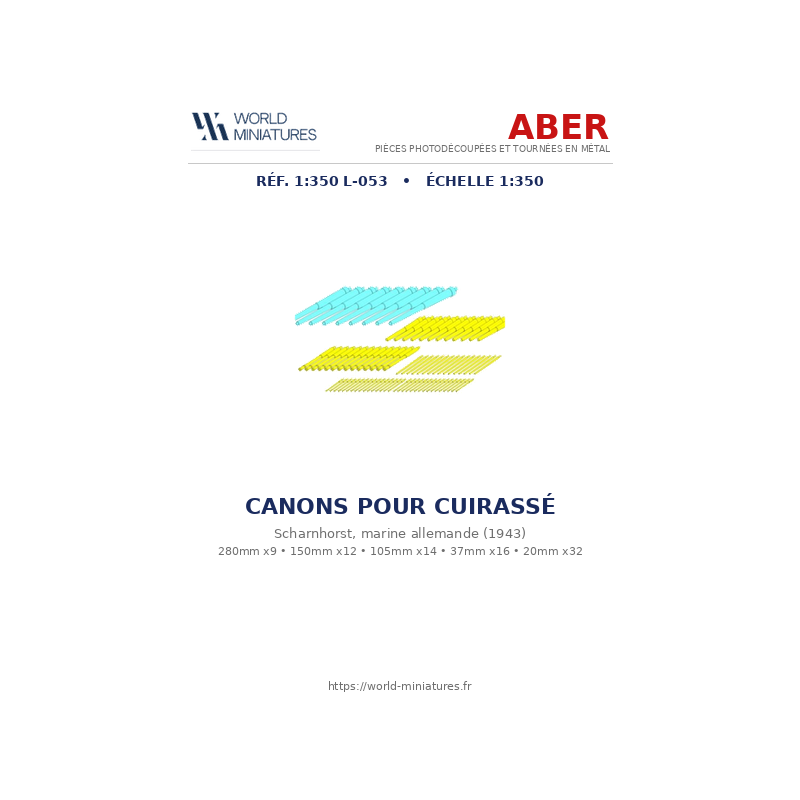 Aber S 1:350 L-053 — Set de canons pour cuirassé Scharnhorst (1943)