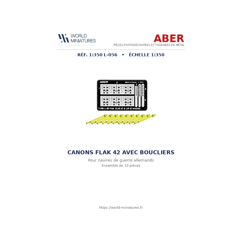 Aber S 1:350 L-056 – Canons Flak 42 avec boucliers pour navires allemands