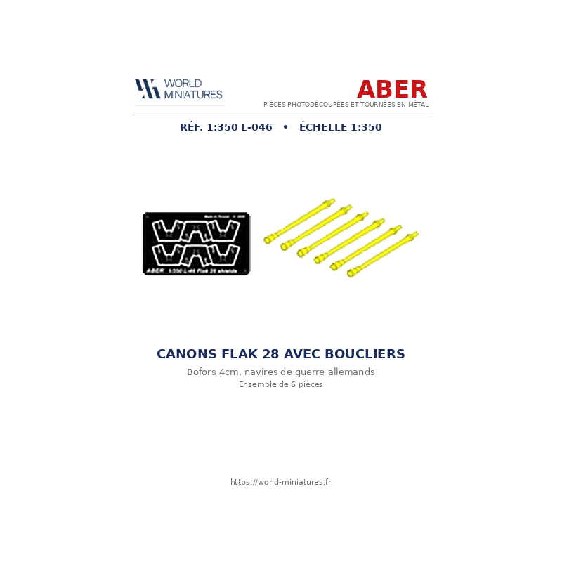 Aber S 1:350 L-046 – Canons Flak 28 avec boucliers pour la marine allemande