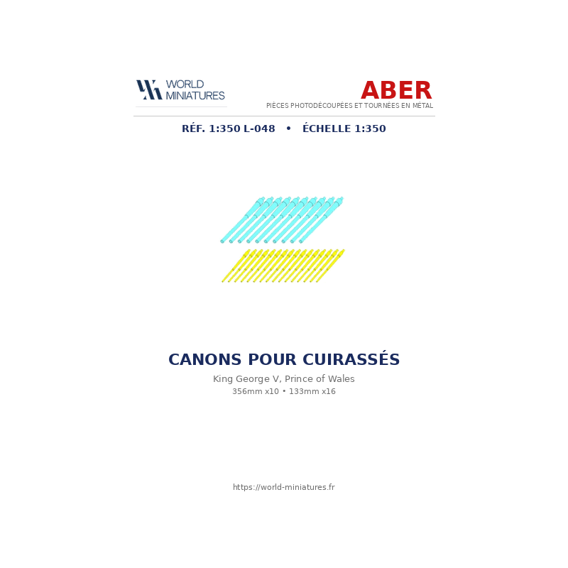 Aber S 1:350 L-048 – Canons pour cuirassés King George V et Prince of Wales