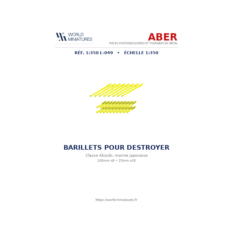 Aber S 1:350 L-049 – Barillets pour destroyer de classe Akizuki (Marine japonaise)