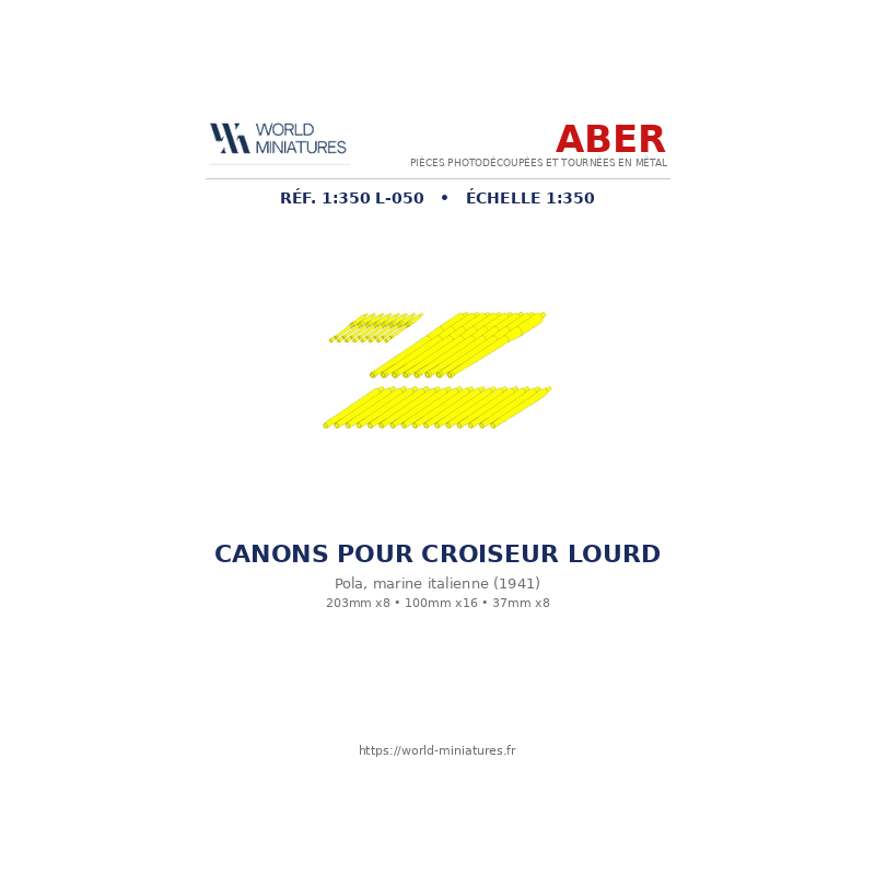 Aber S 1:350 L-050 – Canons pour croiseurs lourds de classe Pola (Marine italienne)