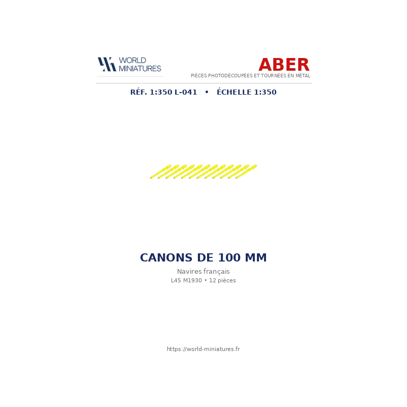 Aber S 1:350 L-041 – Canons de 100 mm M1930 L45 pour navires français