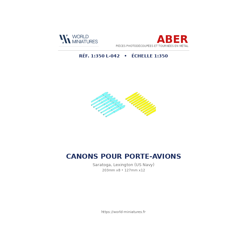 Aber S 1:350 L-042 – Canons pour la marine U.S. (Saratoga, Lexington)