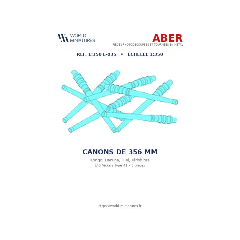 Aber S 1:350 L-035 – Canons de 356 mm pour Kongo, Haruna, Hiei, Kirishima