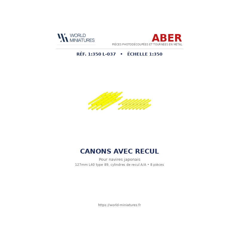 Aber S 1:350 L-037 – Canons avec recul pour navires japonais