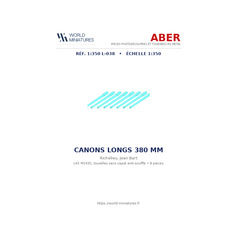 Aber S 1:350 L-038 – Canons pour navires Richelieu et Jean Bart