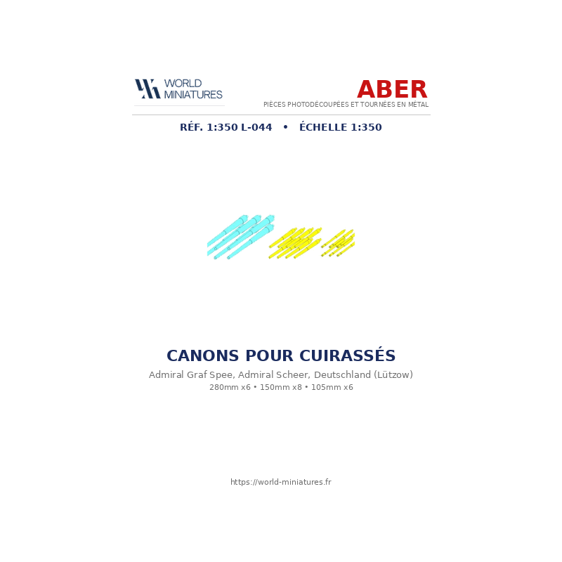 Aber S 1:350 L-044 – Canons pour cuirassés de la classe Admiral Graf Spee