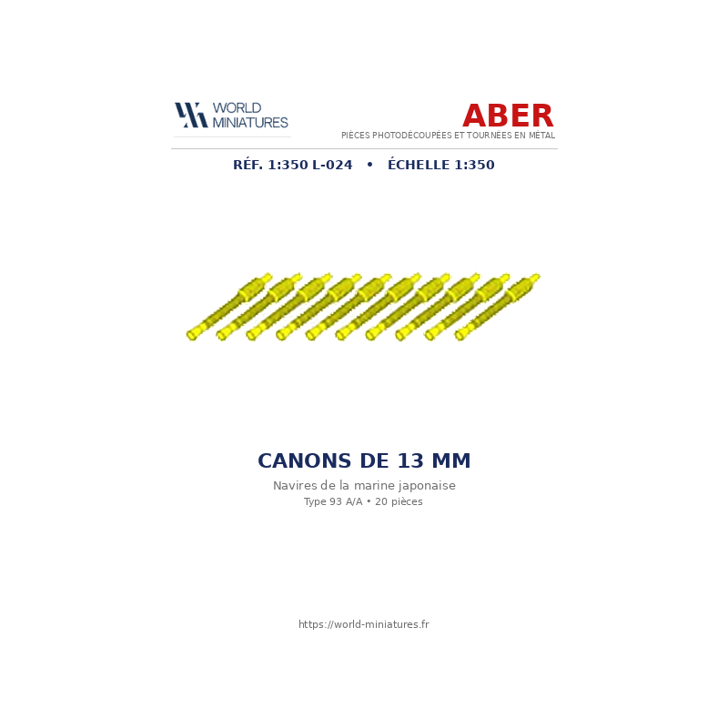 Aber S 1:350 L-024 – Canons de 13 mm pour navires de la marine japonaise