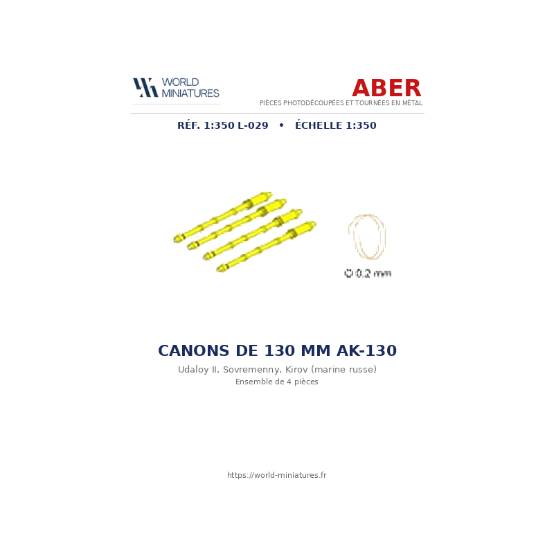 Aber S 1:350 L-029 – Canons de 130 mm pour AK-130 marine russe
