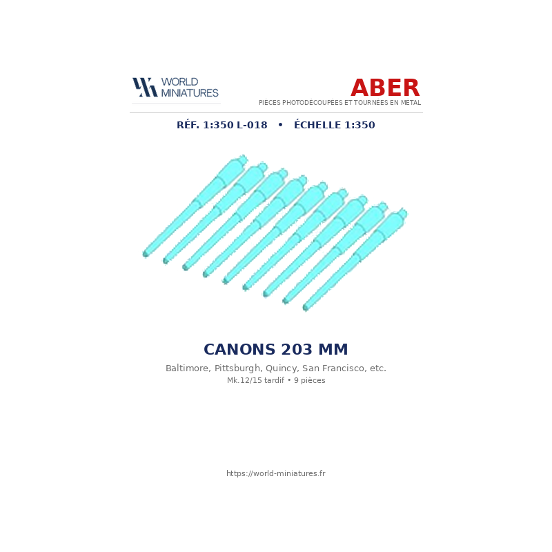 Aber S 1:350 L-018 – Canons 203 mm pour navires type San Francisco
