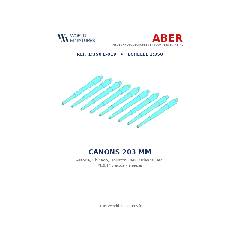 Aber S 1:350 L-019 – Canons 203 mm pour navires type New Orleans