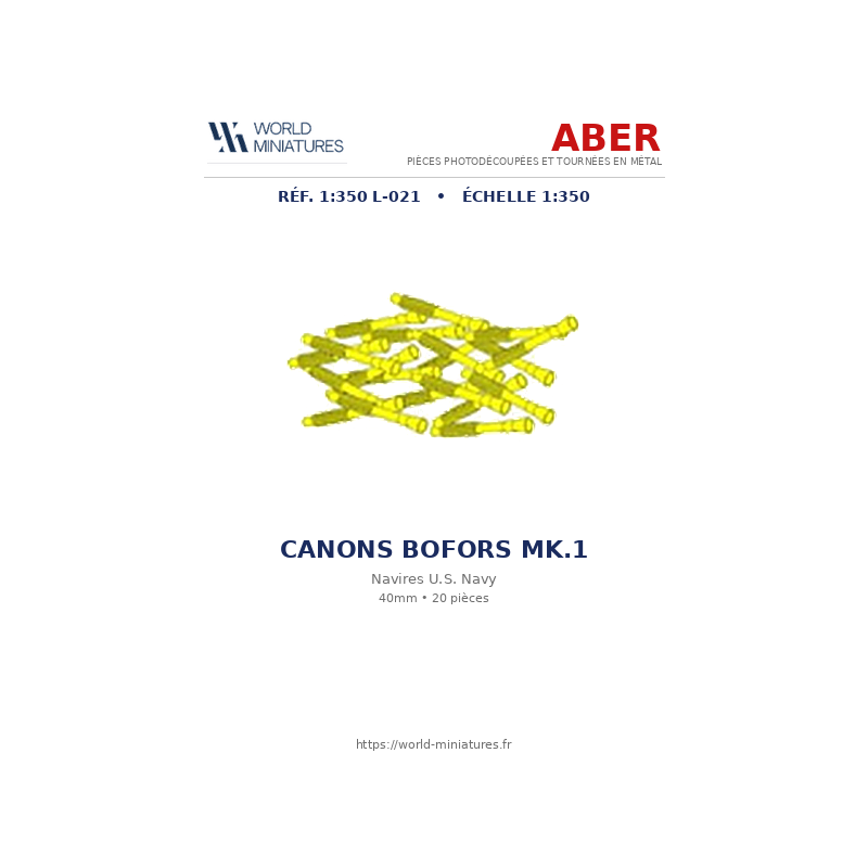 Aber S 1:350 L-021 – Canons Bofors Mk.1 40 mm pour navires U.S. Navy