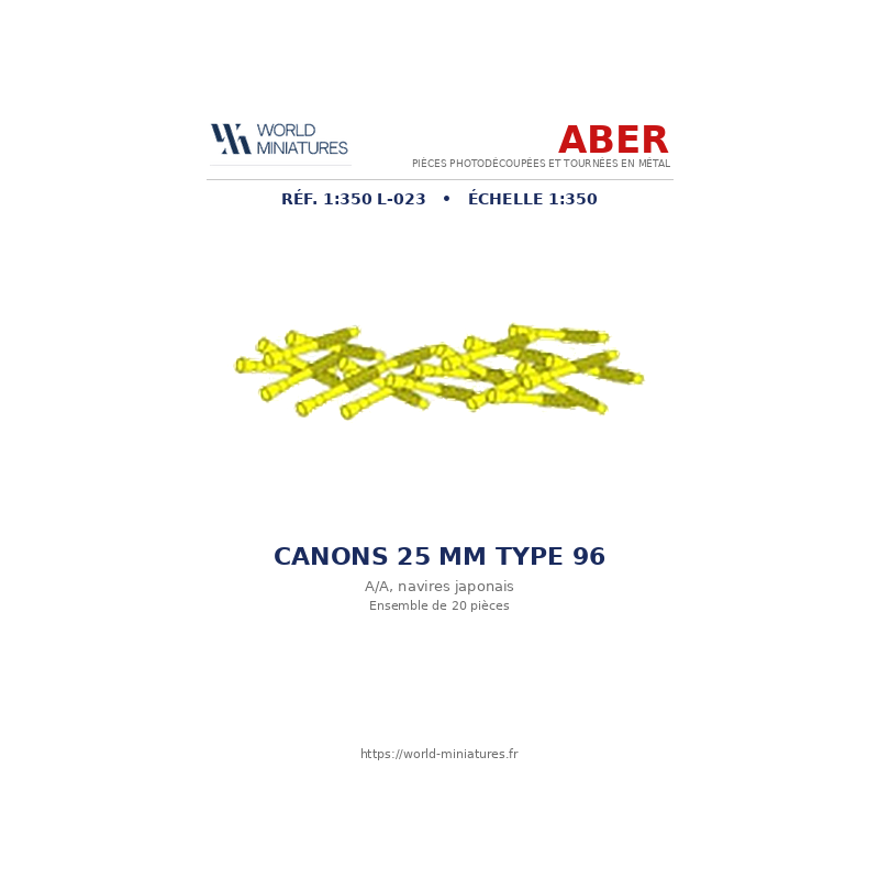Aber S 1:350 L-023 – Canons 25 mm Type 96 A/A pour navires japonais