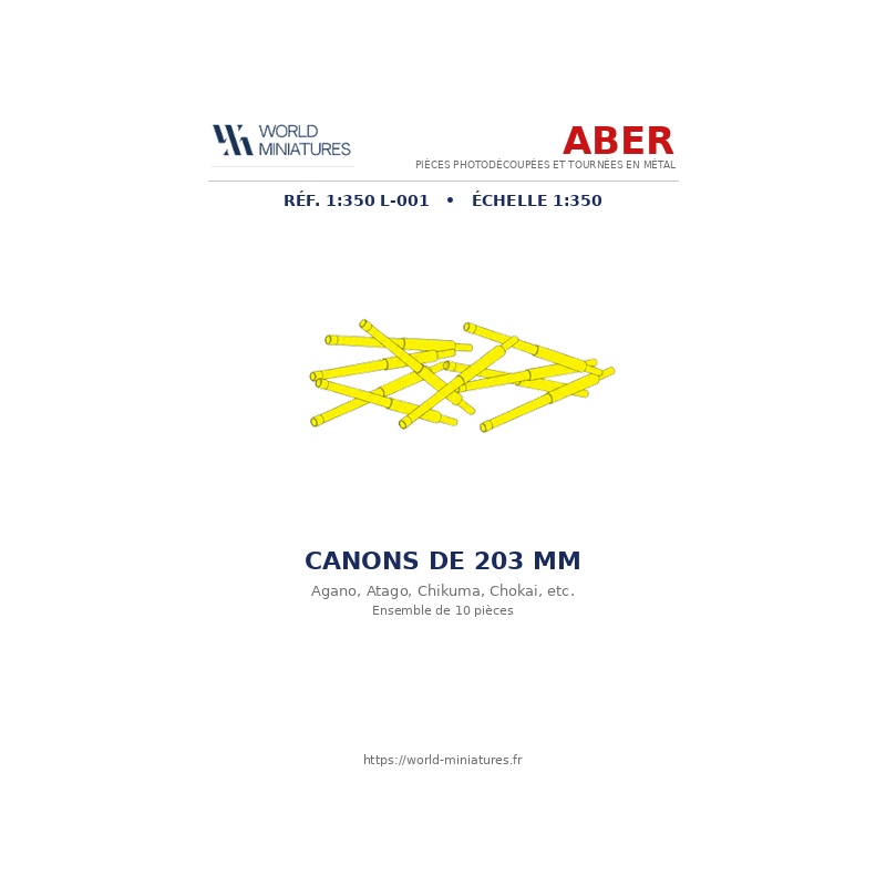 Aber S 1:350 L-001 – Canons de 203 mm pour navires japonais
