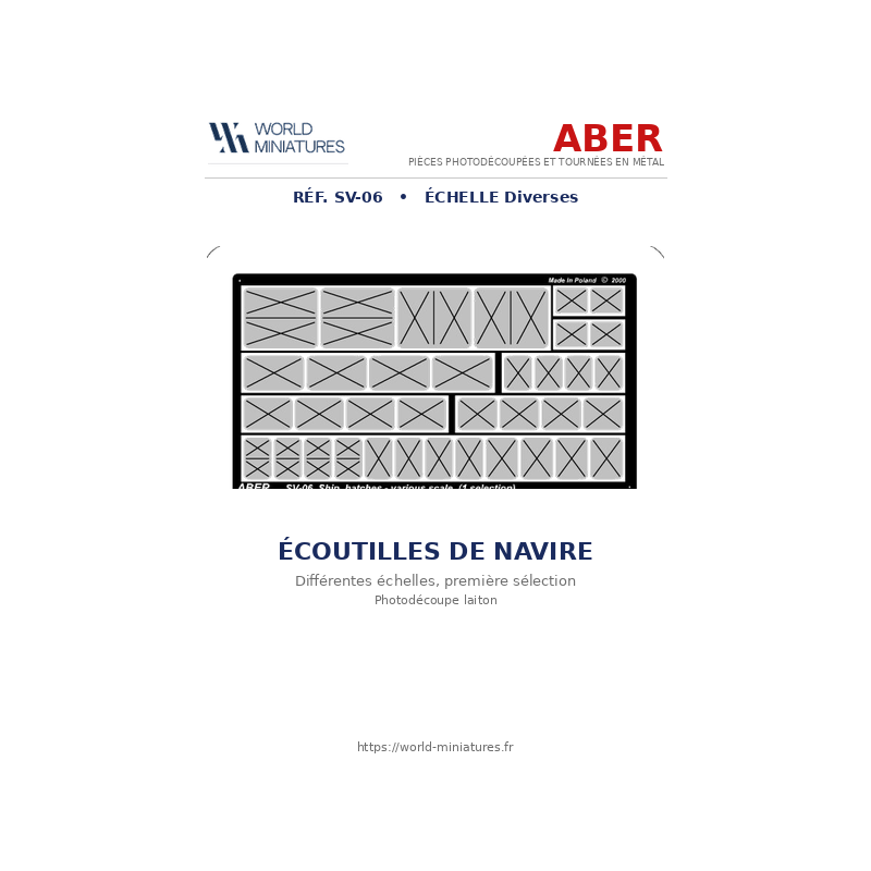 Aber RE-SV-06 - Écoutilles de navire à différentes échelles (première sélection)