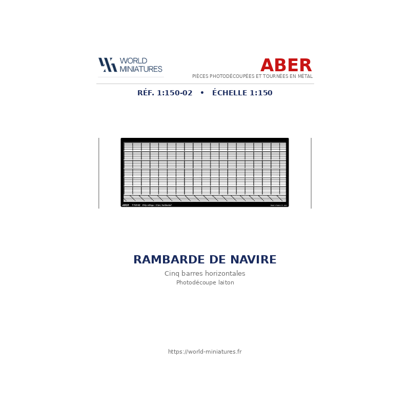 Aber  RE-150-02 - Rambarde de navire - cinq barres horizontales