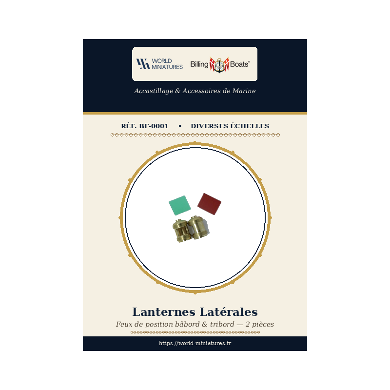 Billing Boats BF-0001 – Lanternes latérales 8 × 12 / 2 pièces