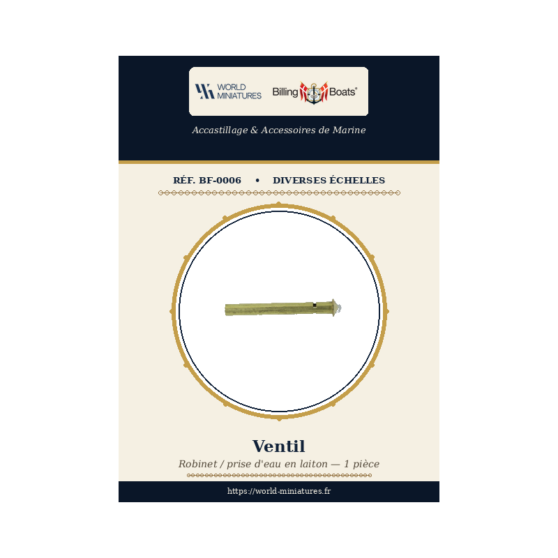 Billing Boats BF-0006 – Ventil 4 × 38 mm / 1 pièce