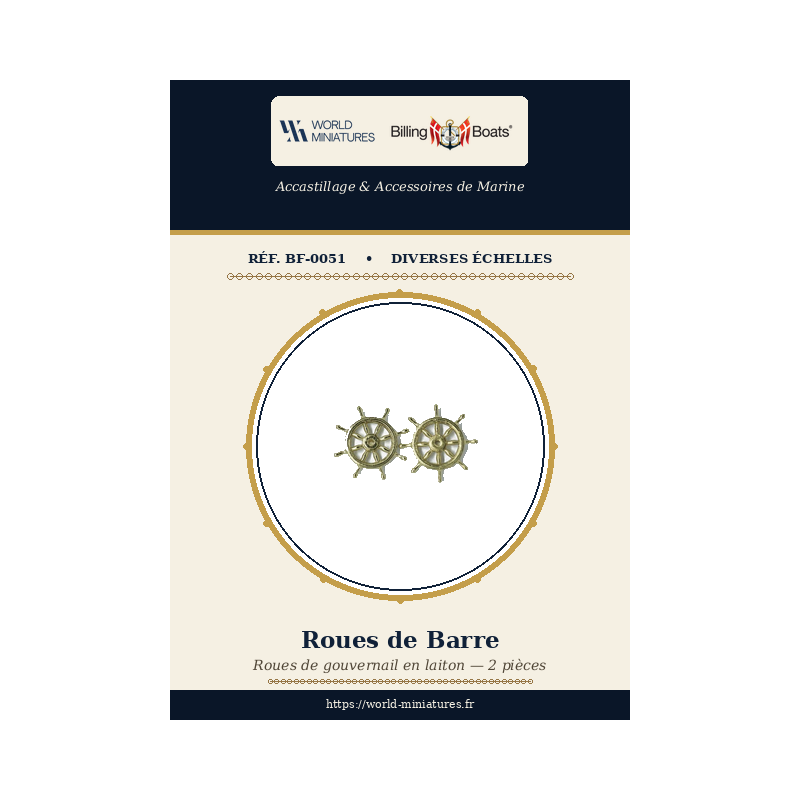 Billing Boats BF-0051 – Roues de barre en laiton 25 mm (2 pcs)