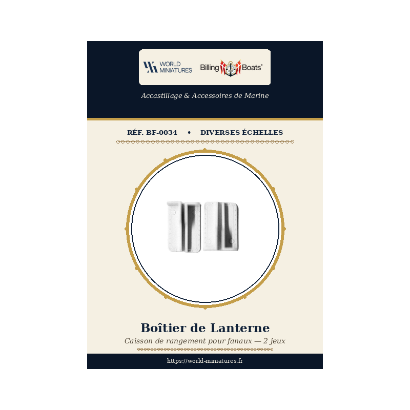 Billing Boats BF-0034 – Boîtier de lanterne 10 × 23 mm / 2 jeux
