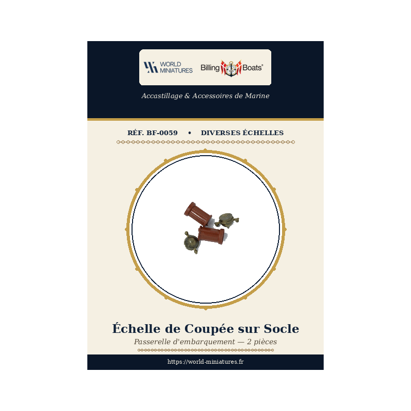 Billing Boats BF-0059 – Échelle de coupée sur socle 15 × 20 mm / 2 pièces