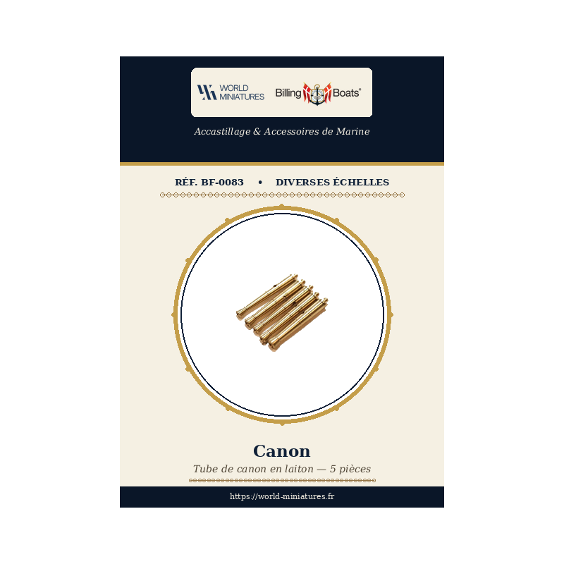 Billing Boats BF-0083 – Canon (tube de canon) 5 × 31 mm / 5 pièces