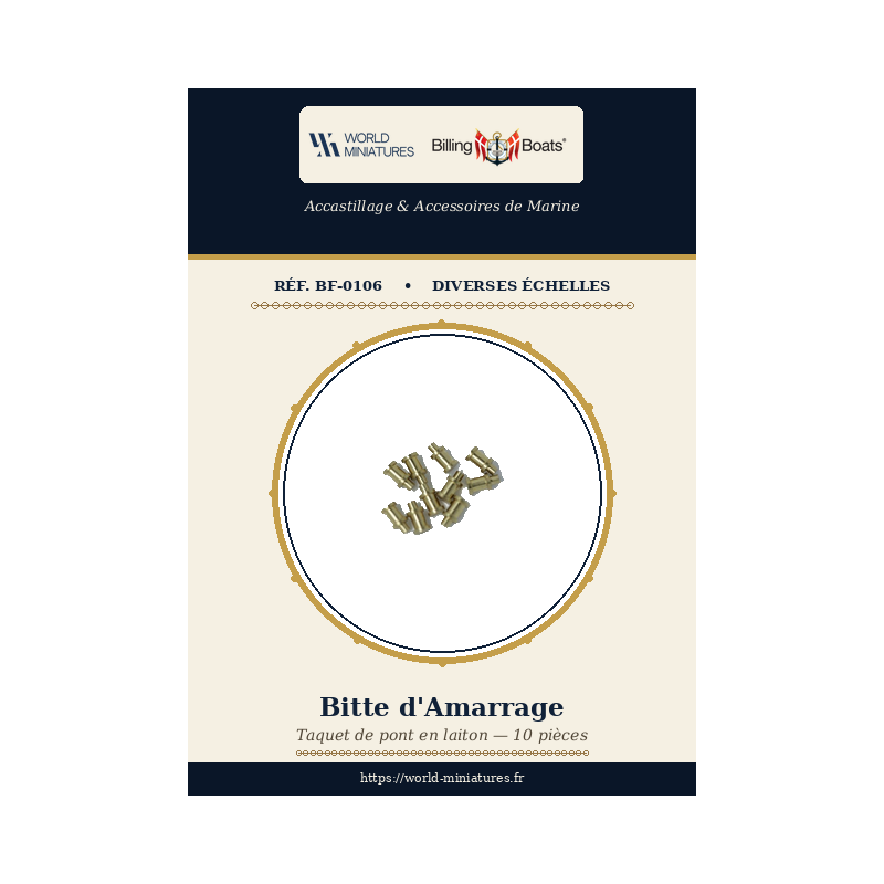 Billing Boats BF-0106 – Bitte d’amarrage 4 × 7 mm / 10 pièces