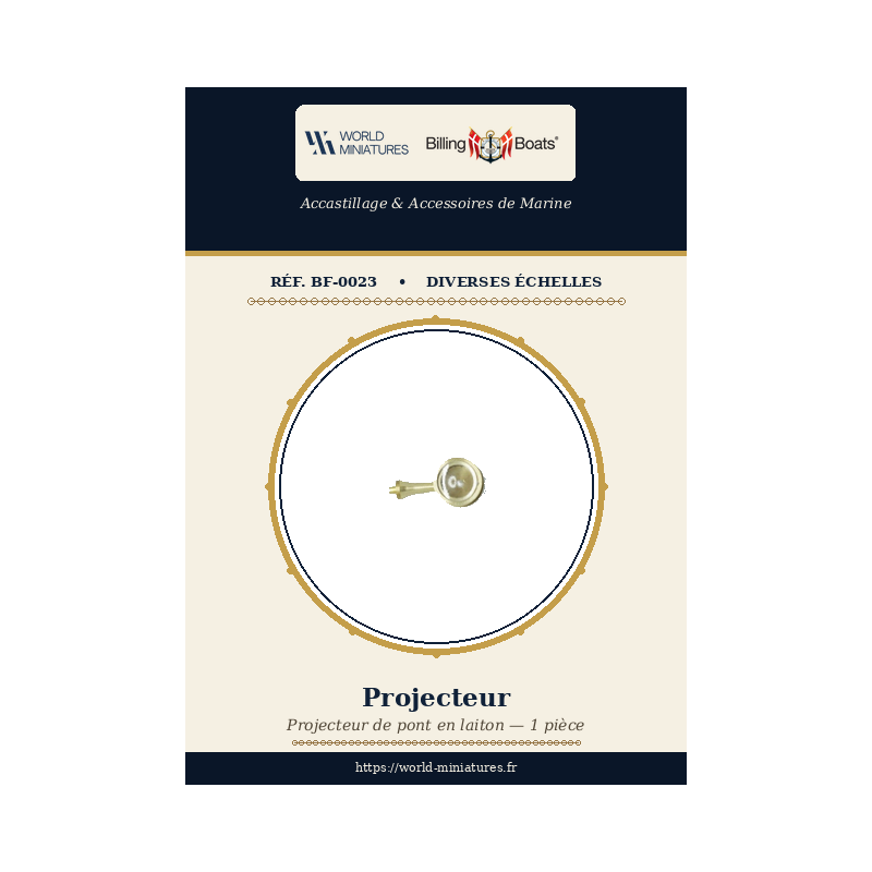 Billing Boats BF-0023 – Projecteur 13 × 23 mm / 1 pièce