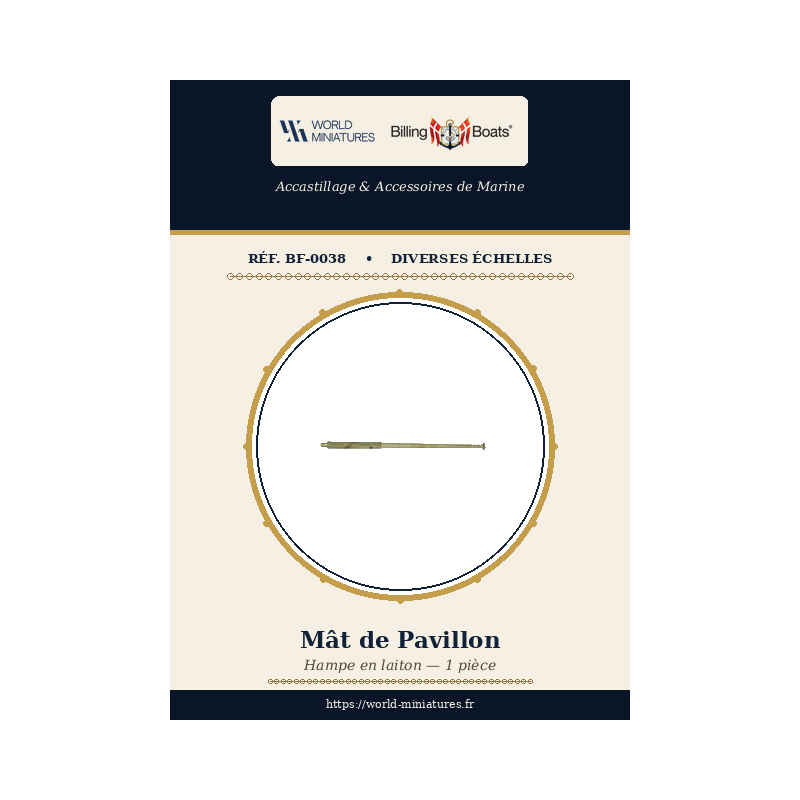 Billing Boats BF-0038 – Mât de pavillon / 1 pièce