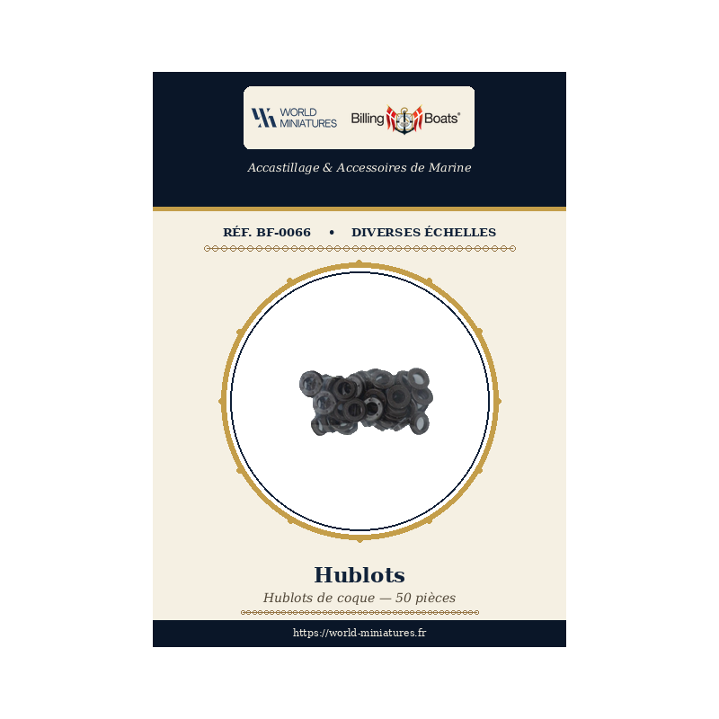 Billing Boats BF-0066 – Hublots 6 mm (50 pcs)