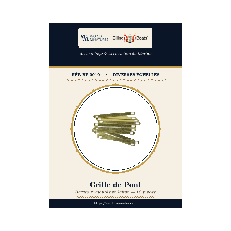 Billing Boats BF-0010 – Grille de pont 40 mm / 10 pièces