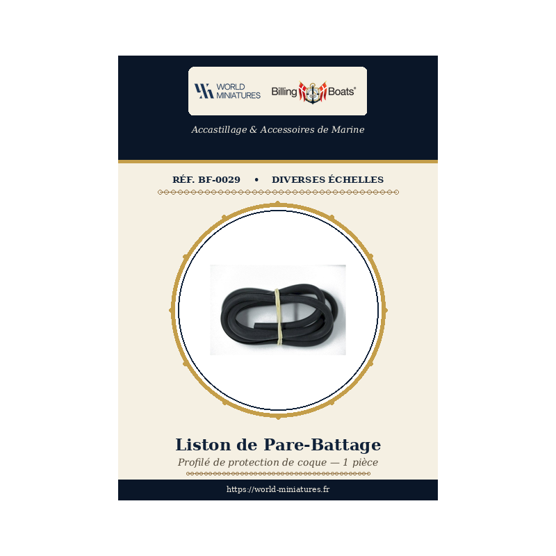 Billing Boats BF-0029 – Liston de pare-battage 6 × 1000 mm / 1 pièce