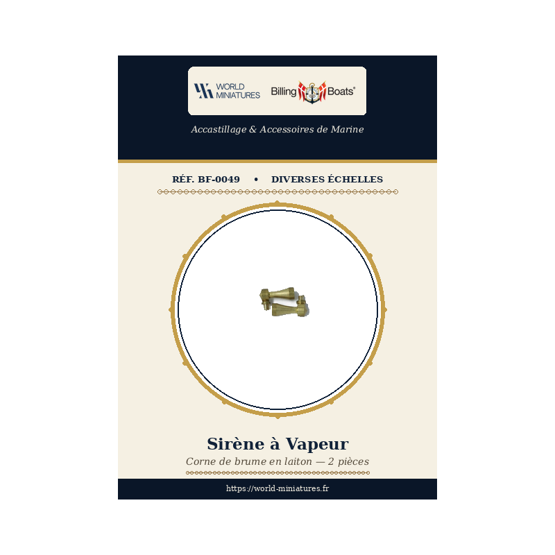 Billing Boats BF-0049 – Sirène à vapeur 12 mm / 2 pièces
