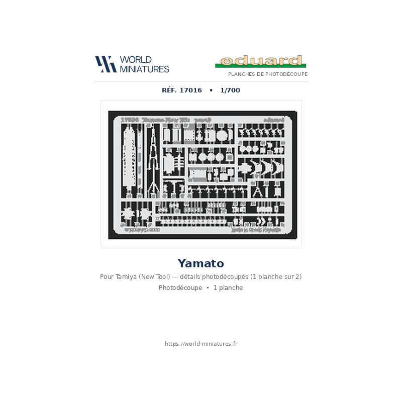 Eduard 17016 – Yamato (Tamiya, New Tool) – 1/700