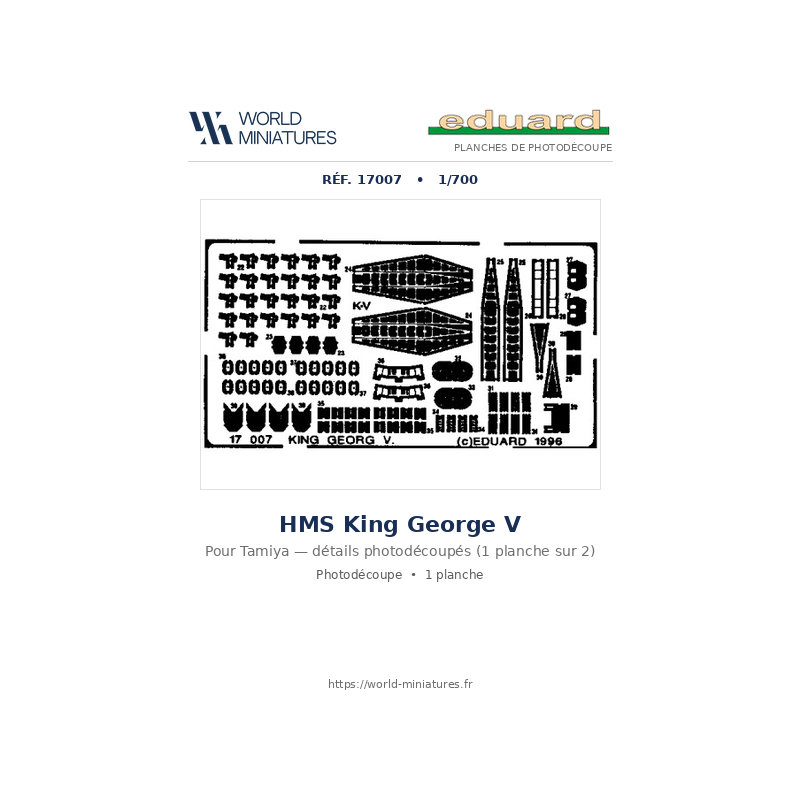 Eduard 17007 – HMS King George V (Tamiya) – 1/700