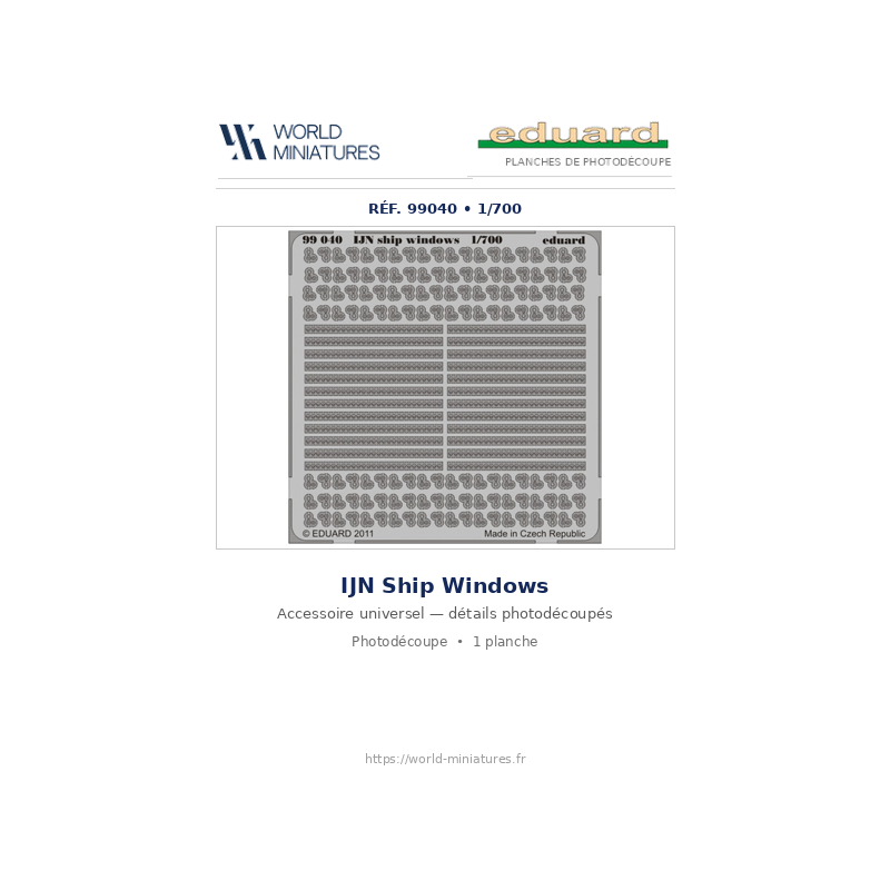 Eduard 99040 – IJN Navire Windows 1/700