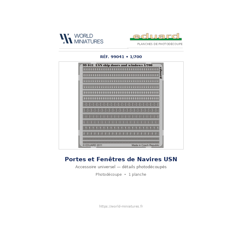 Eduard 99041 – Portes et fenêtres de navires USN 1/700