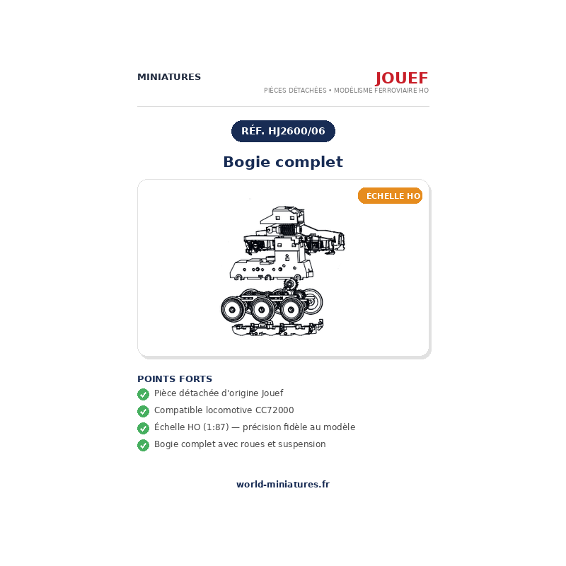 Jouef HO CC72000 Bogie complet